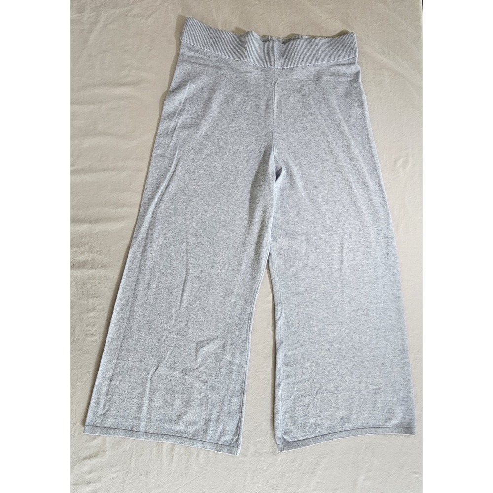 Sioni Cropped Pants‎ Women's XL Baby Blue Wide-Leg Elastic Waist Stretch Size
